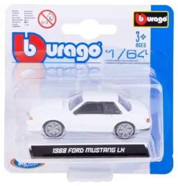 bburago-1988-ford-mustang-lx-samochod-metalowy-resorak-autko-1-64-biale
