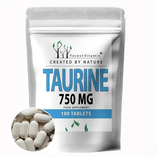 TAURYNA 750mg TAURINE 100tab MOCNA REGENARACJA ENERGIA SKUPIENIE