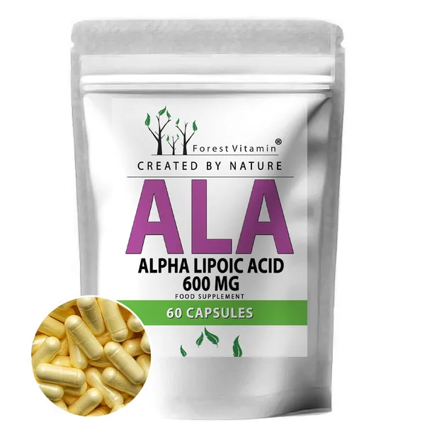 KWAS ALFA LIPONOWY ALA 60 KAP MOCNY PRZECIWUTLENIACZ 600mg 100% CZYSTY