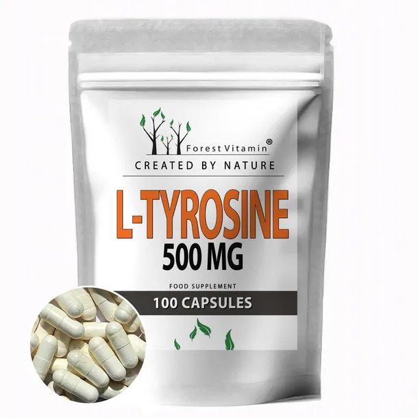 L-Tyrozyna 100kaps 500mg AMINOKWASY PAMIĘĆ SKUPIENIE KONCENTRACJA