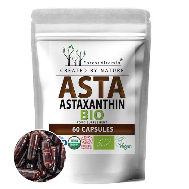 ASTAKSANTYNA NATURALNA BIO 12mg OLEJ WEGAN ASTAXANTHIN NAJMOCNIEJSZA