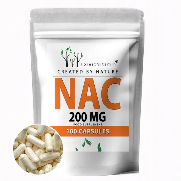 NAC N-ACETYL L-CYSTEINA 200mg 100 kaps MOCNY ANTYOKSYDANT ACETYLOCYSTEINA