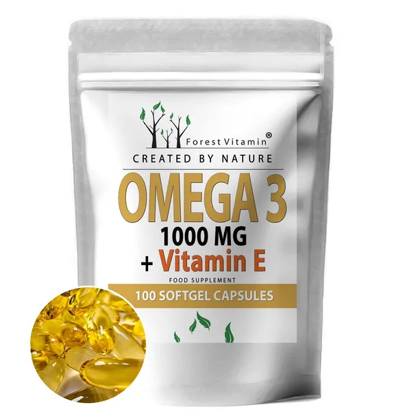 OMEGA 3 1000mg + WITAMINA E NATURALNA 100 KAPS MOCNA Z DZIKICH SARDELI
