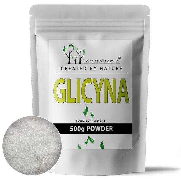 GLICYNA 500g MOCNA DZIAŁA SEN PAMIĘĆ SKÓRA STRES STAWY 500 PORCJI + MIARKA