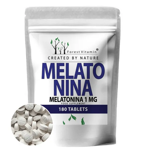 Forest Vitamin Melatonina 1mg 180tabs GŁĘBOKI SEN RELAKS NA SPANIE STRES
