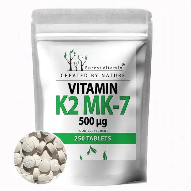 FOREST WITAMINA K2 MK-7 500mcg 250 tab MOCNA NATURALNA MOCNA Z NATTO