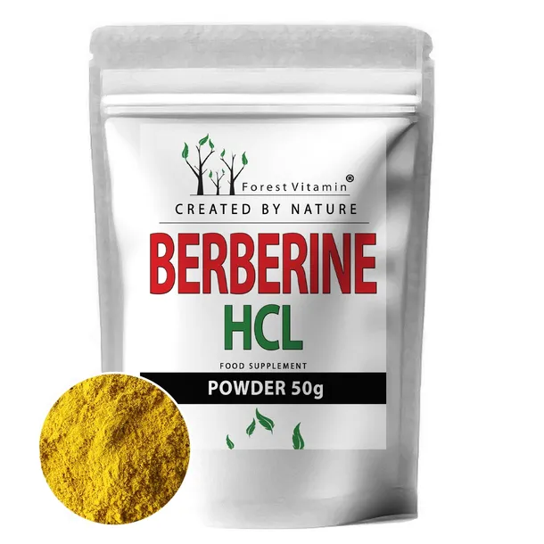 Berberyna HCL 50g CZYSTA OBNIŻA CUKIER CUKRZYCA ODCHUDZANIE EKSTRAKT VEGE
