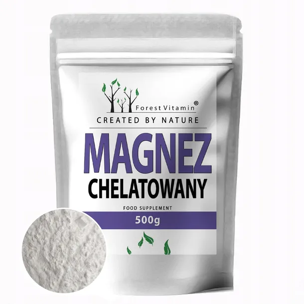 Forest Vitamin - Magnez Chelatowany 500g CHELAT VITAMIN SKÓRCZE KRĄŻENIE