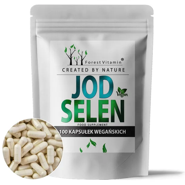 JOD SELEN 200MCG 100MCG 100 KAPS TARCZYCA METABOLIZM WŁOSY SKÓRA