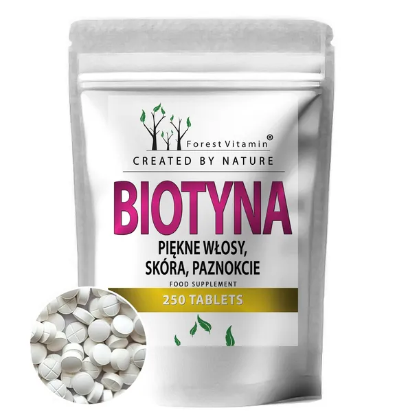 BIOTYNA 2500 µG 2,5MG 250tabs B7 WYPADAJĄCE WŁOSY SKÓRA PAZNOKCIE WITAMINA