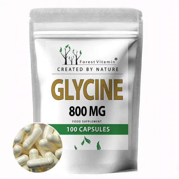 Glicyna 800mg 100kap Kwas aminooctowy KOLAGEN SUPER SEN REGENERACJA JAKOŚĆ