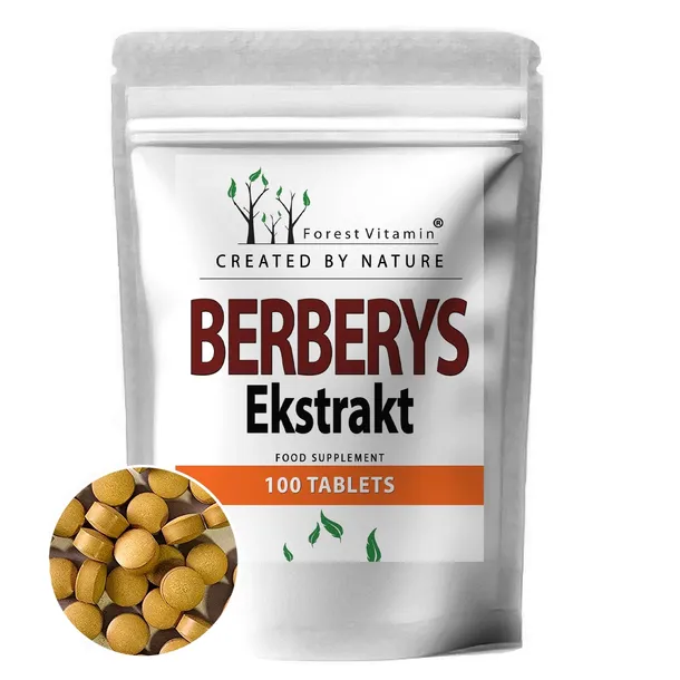 BERBERYS EKSTRAKT 500mg BERBERYNA ZDROWIE 100 tab REGULUJE CUKIER GLUKOZE