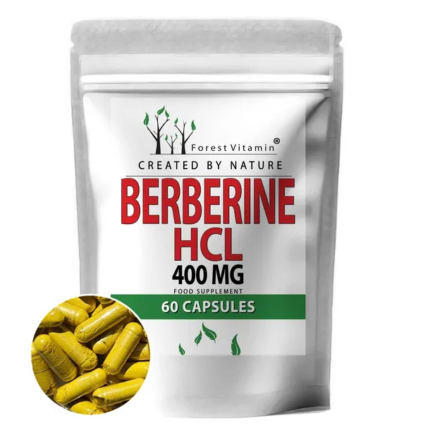 Berberyna HCL 400mg 60kaps BERBERINE ODCHUDZANIE CUKRZYCA REGULUJE CUKIER