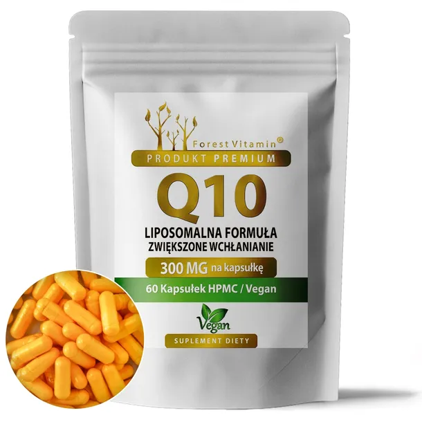 KOENZYM Q10 LIPOSOMALNY 300MG 60KAPS WEGAŃSKI ENERGIA SERCE KRĄŻENIE JAKOŚĆ