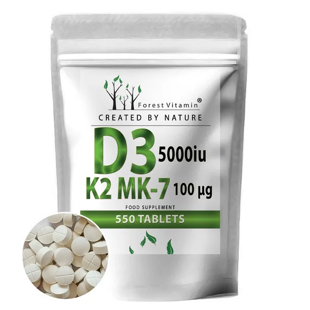 WITAMINA D3 5000 iu K2 MK-7 100 mcg 550 tab MOCNA ODPORNOŚĆ K2MK7
