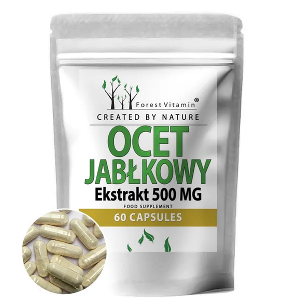 OCET JABŁKOWY APPLE CIDER VINEGAR 500mg CYDR REDUKCJA SPALACZ
