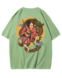 meska-koszulka-z-nadrukiem-samuraja-i-smoka-odwaga-japonska-zielona-3xl