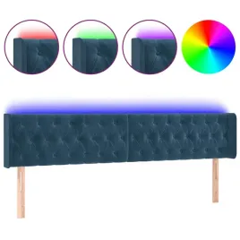 zaglowek-do-lozka-z-led-ciemnoniebieski-203x16x78-88-cm-aksamit
