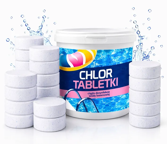 CHLOR TABLETKI 200g 5kg do Basenu Chemia Basenowa Dezynfekcja
