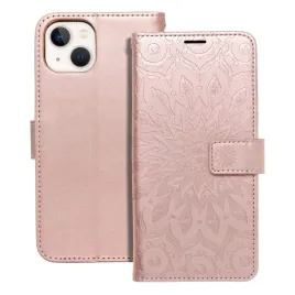kabura-mezzo-book-do-iphone-13-mandala-zloty-roz