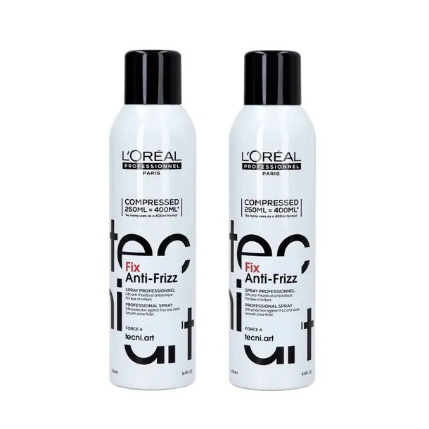 Loreal Tecni.Art Fix Anti-Frizz lakier 2x 250ml ochronny przed puszeniem