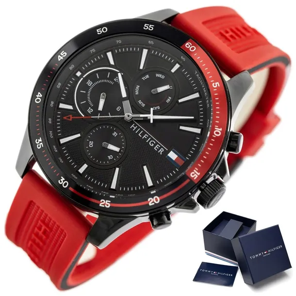 ZEGAREK MĘSKI TOMMY HILFIGER 1791722 BANK + GRAWER