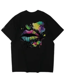 meska-koszulka-z-nadrukiem-kolorowych-ust-tshirt-farba-plamy-czarna-s