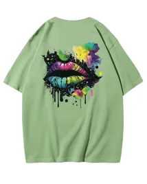 meska-koszulka-z-nadrukiem-kolorowych-ust-tshirt-farba-plamy-zielona-l