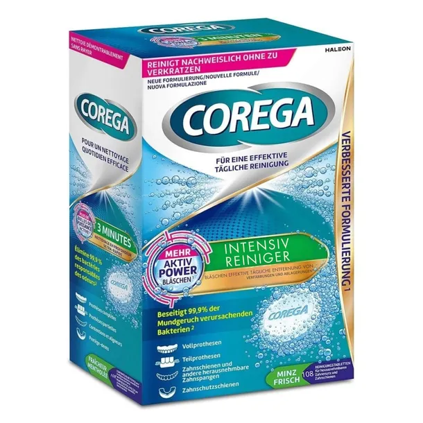 COREGA TABS tabletki do czyszczenia protez zębowych aparatów 108 tabl