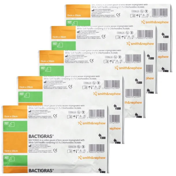 BACTIGRAS 15 cm x 20 cm opatrunek z chlorhexydyną 1 sztuka