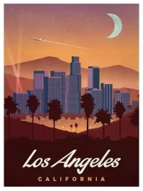 plakat-los-angeles-usa-vintage-retro-100x70-cm