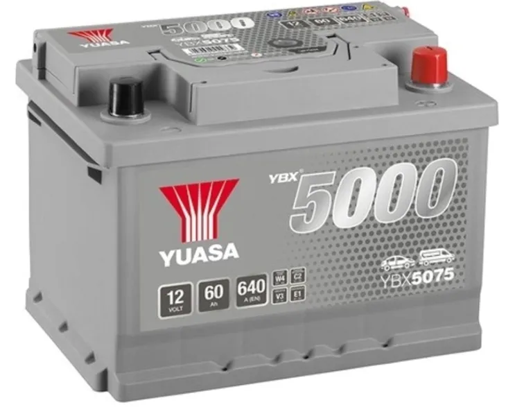AKUMULATOR 12v YUASA YBX5075 60AH 640A P+ RADOM