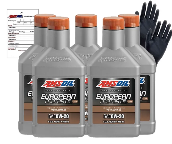 Olej silnikowy AMSOIL European Motor Oil 0W20 LS-VW 0,946 l zestaw 5 szt.