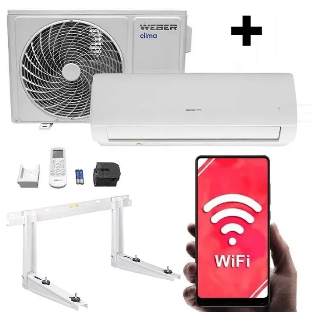 Klimatyzator ścienny WEBER CLIMA Q 3,4 kW + 4D + WiFi + Wspornik