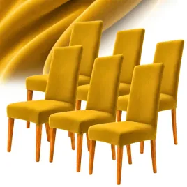 pokrowiec-na-krzeslo-welur-6-szt-elastyczny-gruby-oeko-tex-musztardowy