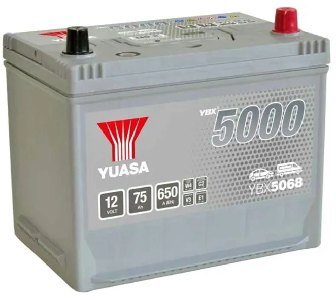 AKUMULATOR 12v YUASA YBX5068 75AH 650A P+ RADOM