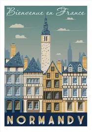 plakat-vintage-retro-art-normandia-50x40-cm