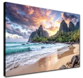 plakat-wyspa-morze-ocean-palmy-plaza-widok-100x70-cm-7