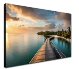 plakat-wyspa-morze-ocean-palmy-plaza-widok-pomost-100x70-cm-8