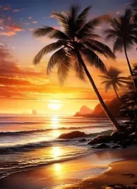 plakat-palmy-ocean-dominikana-zachod-slonca-nowoczesny-100x70-cm-4