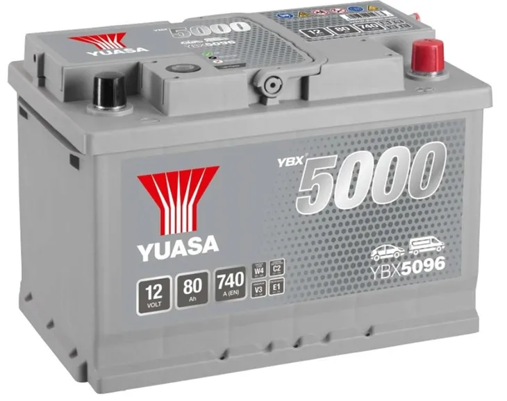AKUMULATOR 12v YUASA YBX5096 80AH 740A P+ RADOM