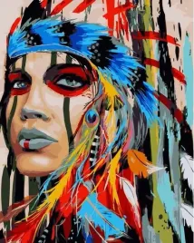 plakat-usa-kobieta-indianka-pioropusz-wojownik-100x70-cm-8