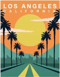 plakat-los-angeles-usa-vintage-retro-50x40-cm