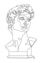 plakat-one-line-art-rzezba-dawida-vintage-50x40-cm
