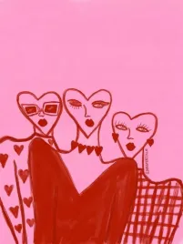 plakat-heart-girls-retro-vintage-obraz-50x40-cm