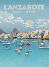 plakat-lanzarote-hiszpania-vintage-retro-50x40-cm