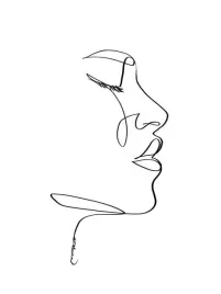plakat-one-line-art-kobieta-obraz-vintage-50x40-cm