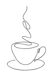 plakat-one-line-art-kawa-obraz-vintage-50x40-cm