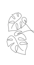 plakat-one-line-art-monstera-obraz-vintage-50x40-cm