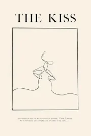 plakat-one-line-art-the-kiss-obraz-vintage-50x40-cm